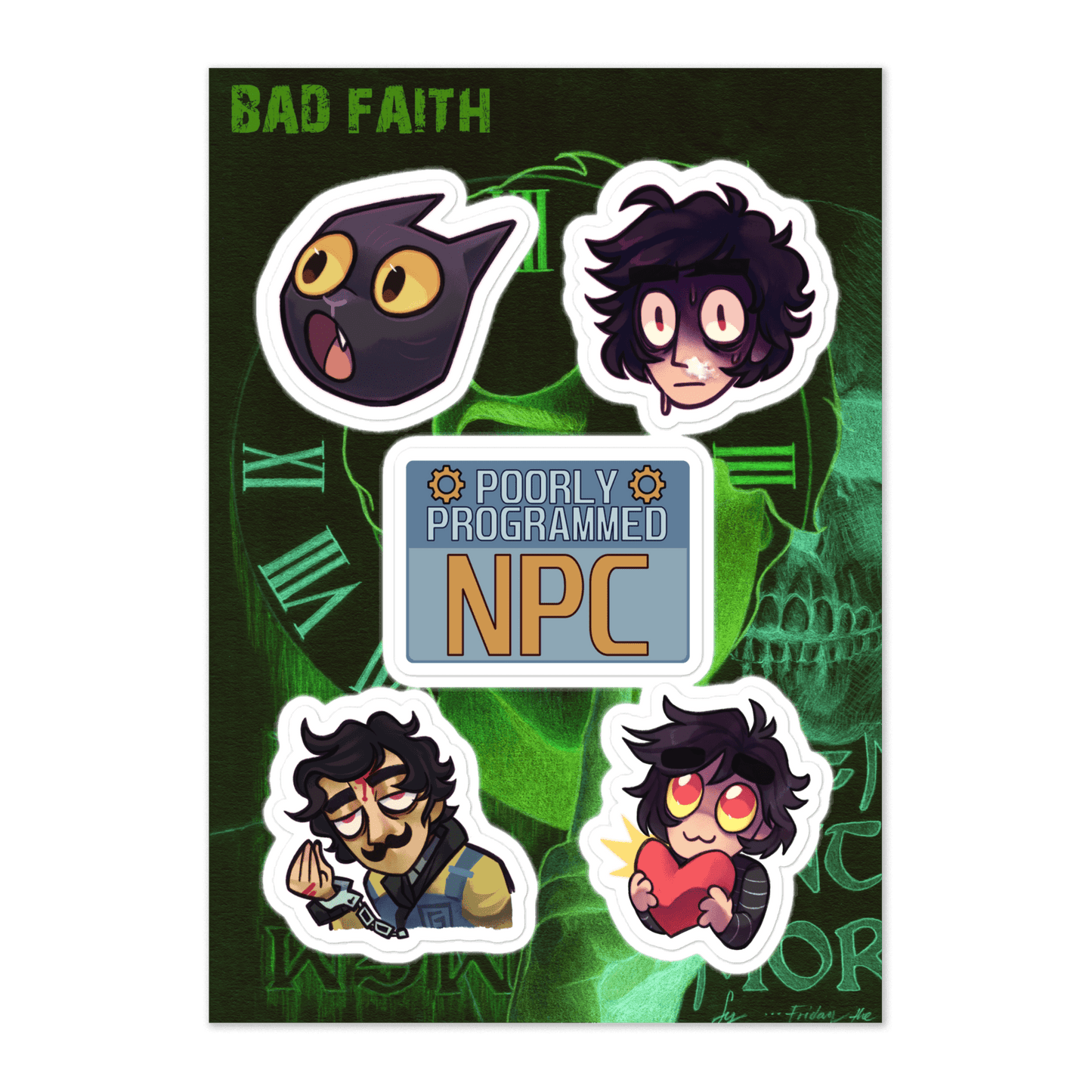 Bad Faith Sticker Sheet (Dark)